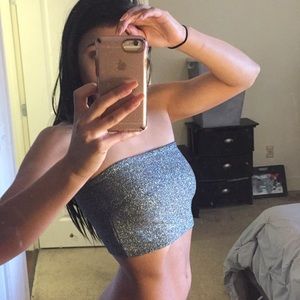 Sparkly silver crop top